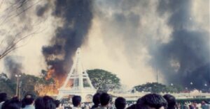Memories of Kolkata Book Fair, 1997 by Rahul Majumder. It reminisces the day fire broke out in Book Fair.